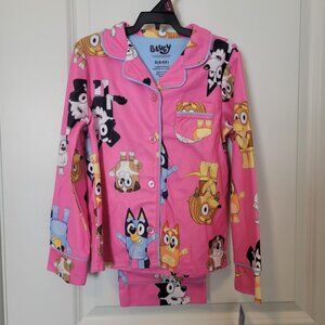 Girls Bluey Pink LS Pajama Set Size XS (6/6X) - New w/tags Pants Soft Comfy Warm